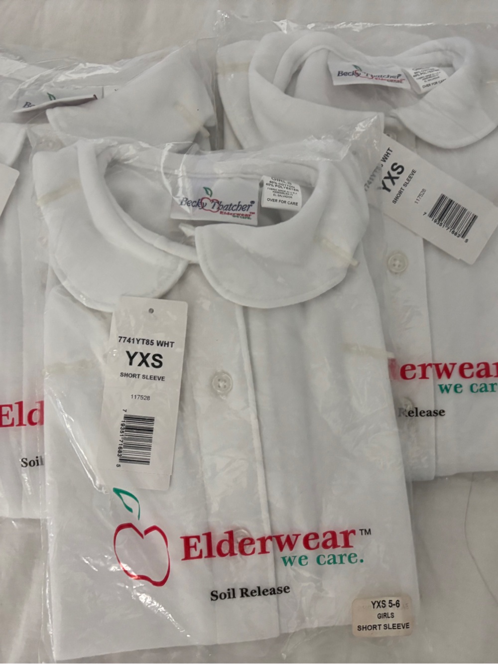 NWT Lot of 3 Becky Thatcher Elderwear Girls Peter Pan Collar Uniform Shirts YXS